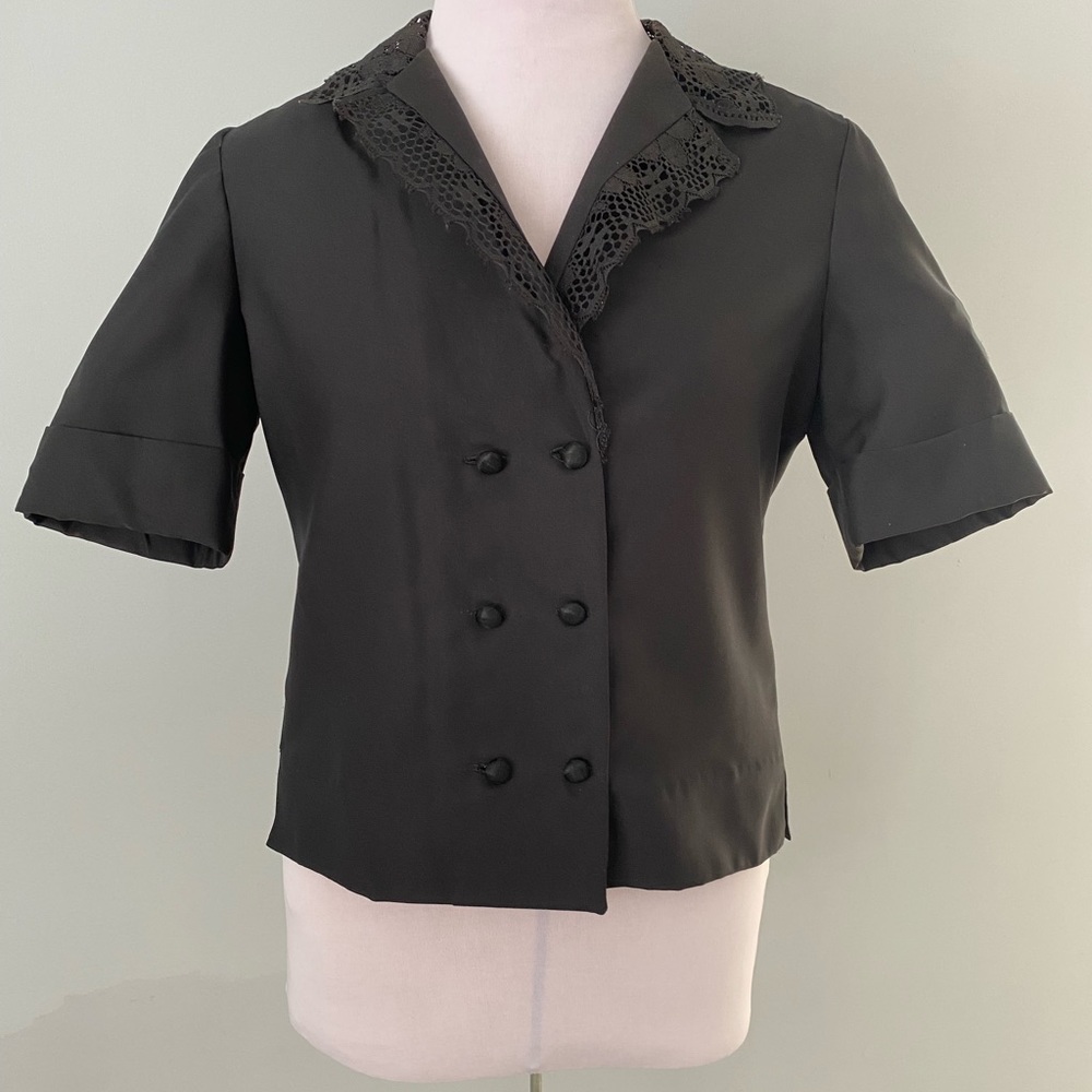 Black Double-Breasted Blouse - image 1